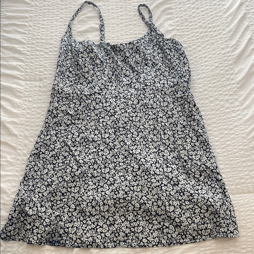 Floral Black and White Women's Dress